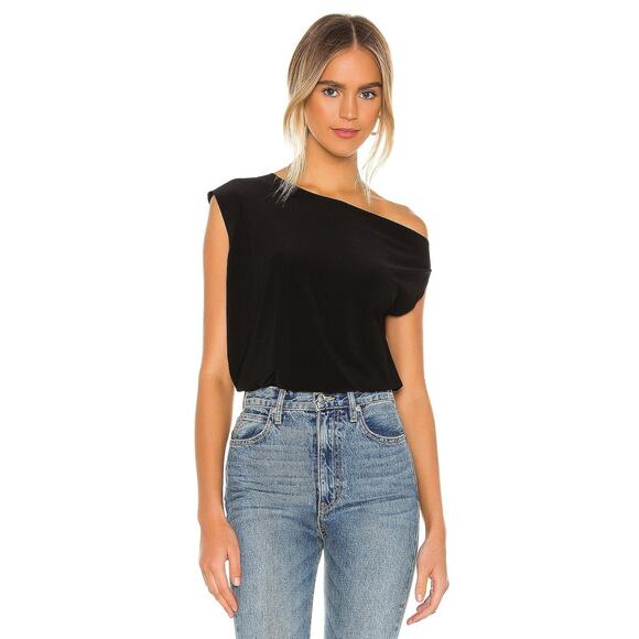 Norma Kamali X Drop Shoulder Top In - Xs Black - Picture 1 of 4